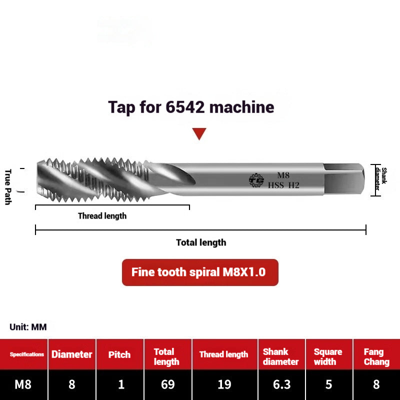 1090-Machine taps stainless steel special spiral apex straight flute taps fine-tooth tapping high-speed steel tapping drills Shandong Denso Pricision Tools Co.,Ltd.